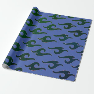 Geschenkpapier BLAU UND SCHWARZ JAPANISCHES MUSTER