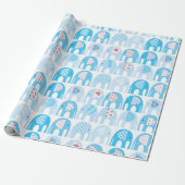 Geschenkpapier - Blaue Elefanten (Ungerollt)