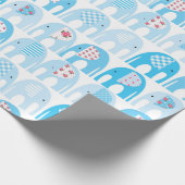 Geschenkpapier - Blaue Elefanten (Ecke)
