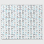 Geschenkpapier - Blaue Elefanten (Flach)