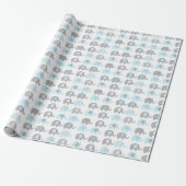 Geschenkpapier - Blaue Elefanten (Ungerollt)