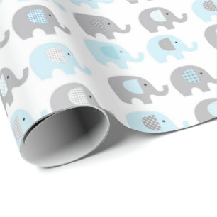 Geschenkpapier - Blaue Elefanten