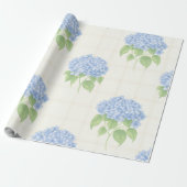 Geschenkpapier | Blaue Hortensie | Luxuriöses Elfe (Ungerollt)