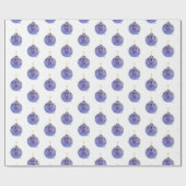 Geschenkpapier - Blauer Baumschmuck (Flach)
