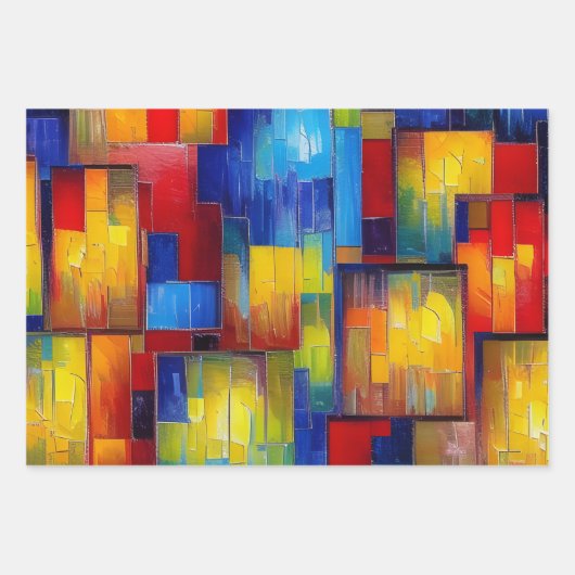 Geschenkpapier - Bunte Fenster Set (Vorderseite)