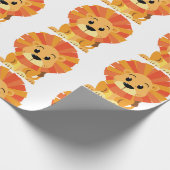 Geschenkpapier - Cartoon-Löwe sitzt (Ecke)