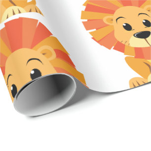 Geschenkpapier - Cartoon-Löwe sitzt
