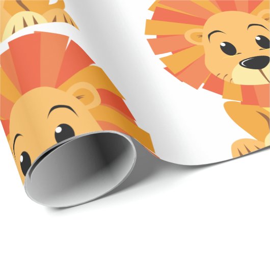 Geschenkpapier - Cartoon-Löwe sitzt (Rolleneckpunkt)