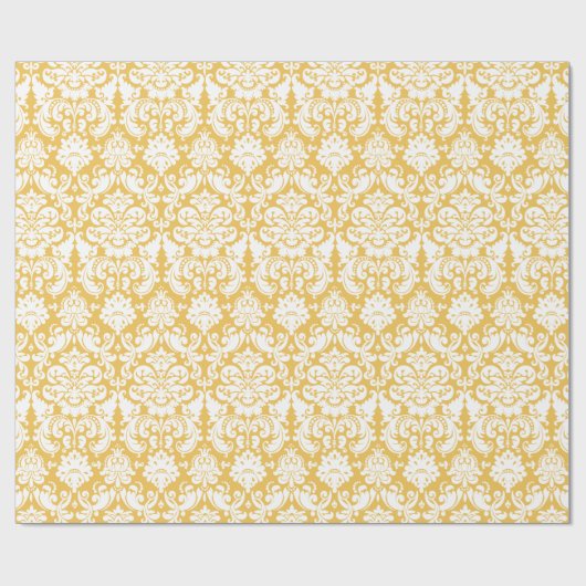 Geschenkpapier | Damask Floral Yellow (Flach)