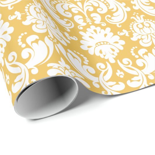 Geschenkpapier | Damask Floral Yellow (Rolleneckpunkt)