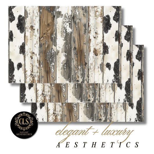 Geschenkpapier – Decoupage - Rustikales Holz Set