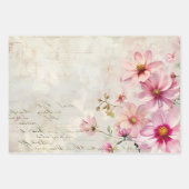 Geschenkpapier – Decoupage - Vintage Rosen Blumenm Set (Vorderseite 3)
