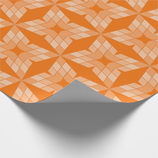 Geschenkpapier - Diamantblütenblätter auf Orange (Ecke)