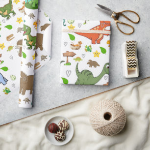 Geschenkpapier Dinosaurier Fossilien Knochen Natur
