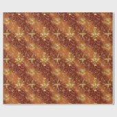Geschenkpapier - Elegante Kupfer-Gold-Blumen (Flach)