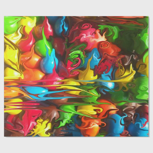 Geschenkpapier Farbschmelzen M&Ms Design (Flach)