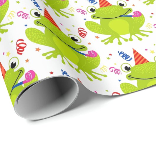 Geschenkpapier - feiernder Frosch (Rolleneckpunkt)