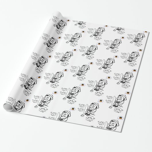Geschenkpapier Fischer (Ungerollt)