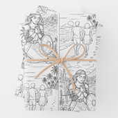 Geschenkpapier Flachblatt-Set aus 3 Set (Beispiel)
