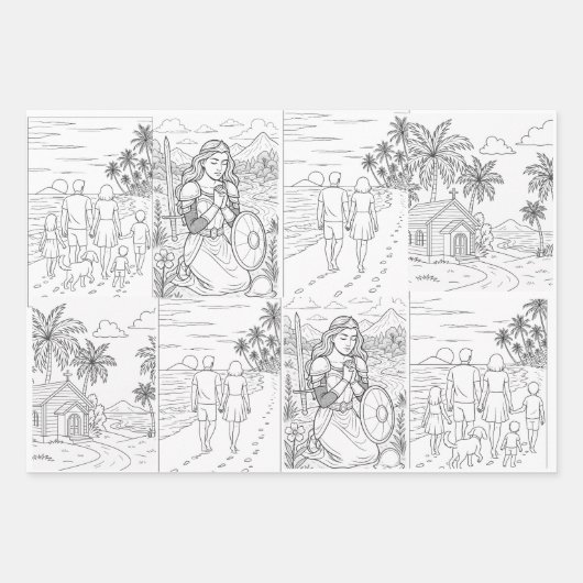 Geschenkpapier Flachblatt-Set aus 3 Set (Vorderseite)