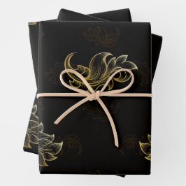 Geschenkpapier Flachblatt-Set aus 3 Teilen Set