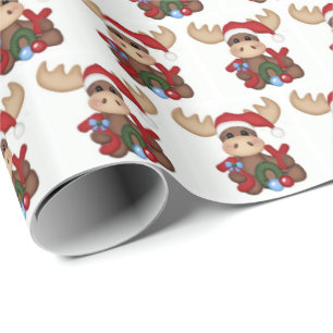 Geschenkpapier - Freude Weihnachten Elch