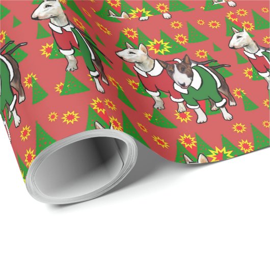 Geschenkpapier für Bull Terrier (Rolleneckpunkt)