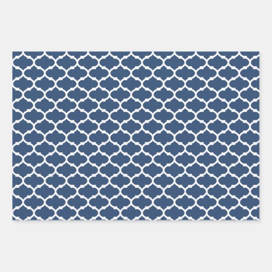Geschenkpapier für Navy Damask Muster (Vorderseite 2)