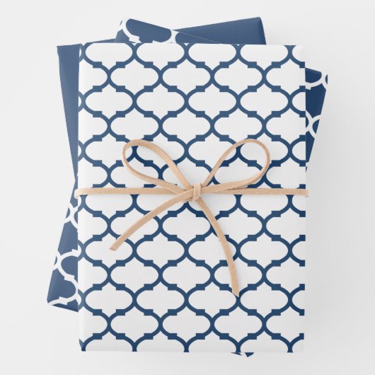 Geschenkpapier für Navy Damask Muster (Beispiel)