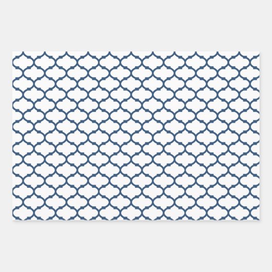 Geschenkpapier für Navy Damask Muster Set (Vorderseite)