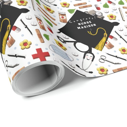 Geschenkpapier für Nurse-Abschluss (Rolleneckpunkt)