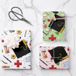 Geschenkpapier für Nurse-Abschluss Set