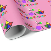 Geschenkpapier für Physiotherapeuten pink (Rolleneckpunkt)