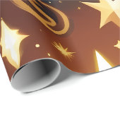 Geschenkpapier - Goldenes Ocker Himmelsmondmuster (Rolleneckpunkt)