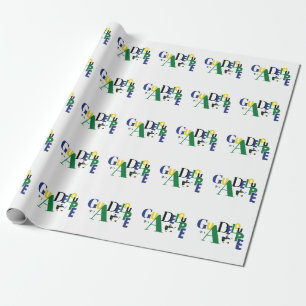 Geschenkpapier Guadeloupe Farbige Buchstaben