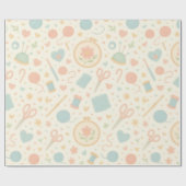 Geschenkpapier — Häkeldesign in Pastelltönen (Flach)