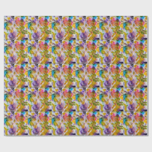 Geschenkpapier, handbemaltes Blumen-Geschenkpapier Geschenkpapier