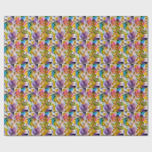 Geschenkpapier, handbemaltes Blumen-Geschenkpapier Geschenkpapier (Flach)
