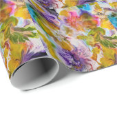 Geschenkpapier, handbemaltes Blumen-Geschenkpapier Geschenkpapier (Rolleneckpunkt)