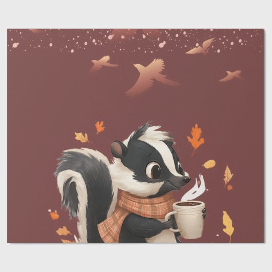 Geschenkpapier Herbst Stinktier Gemütlichkeit Wand (Flach)