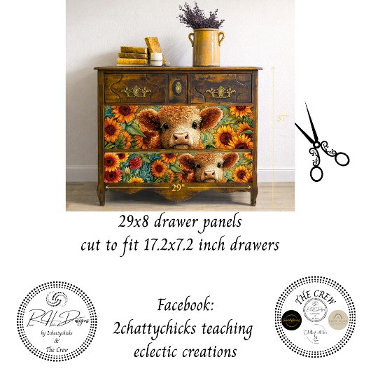Geschenkpapier Highland-Sonnenblumen-Schubladenpan Set