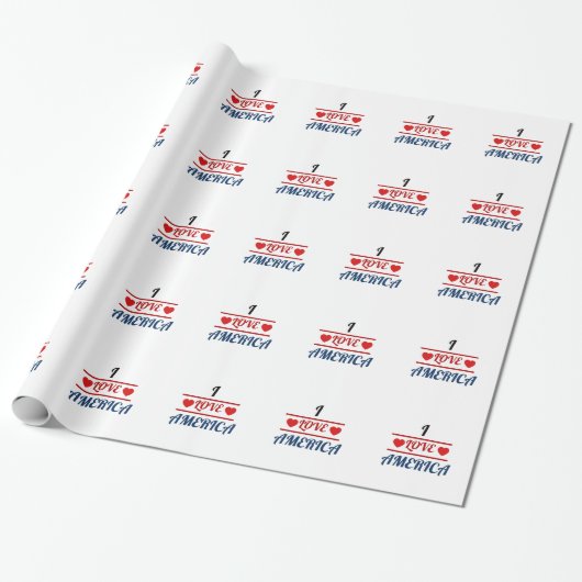 Geschenkpapier - Ich liebe Amerika (Ungerollt)