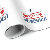 Geschenkpapier - Ich liebe Amerika (Rolleneckpunkt)