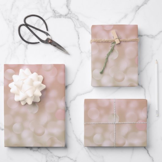 Geschenkpapier in Rosa und Creme Set (Vorderseite)