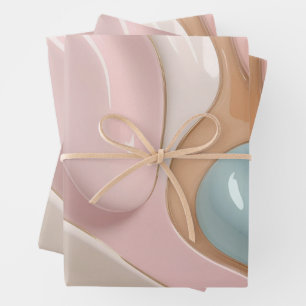 Geschenkpapier in stilvollem abstraktem Grafikdesi Set