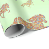 Geschenkpapier - Islandpferde im TÖLT (Rolleneckpunkt)