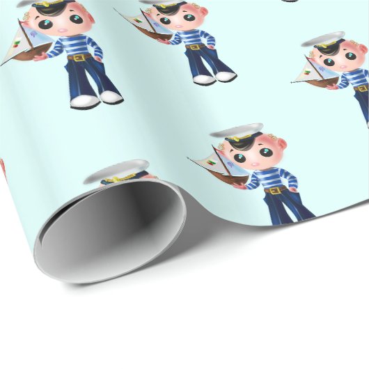 Geschenkpapier Kleiner Matrose (Rolleneckpunkt)