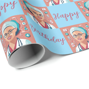 Geschenkpapier Krankenpfleger Geburtstag