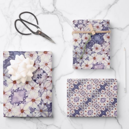 Geschenkpapier Lavender African Daisies Set (Vorderseite)