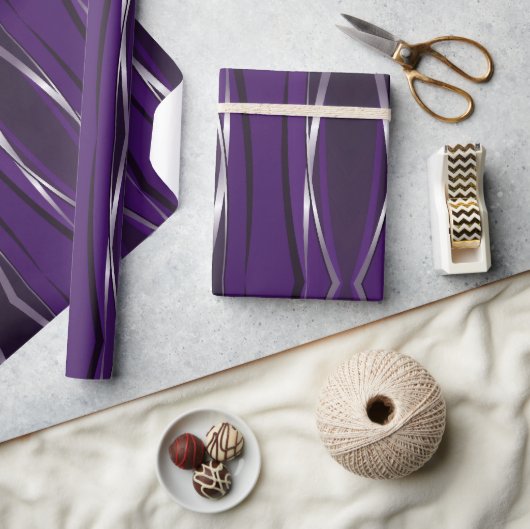 Geschenkpapier - Lila Silber Retro (Basteln)